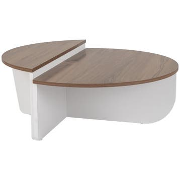Evila Salontafel - Wit/Houtkleurig - Nieuw/Ongebruikt -, Huis en Inrichting, Verzenden, Nieuw, 50 tot 100 cm, Scandinavisch