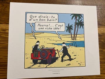 Hergé - 1 Print - Tintin - Extrait de Tintin au pays de lOr, Boeken, Nieuw
