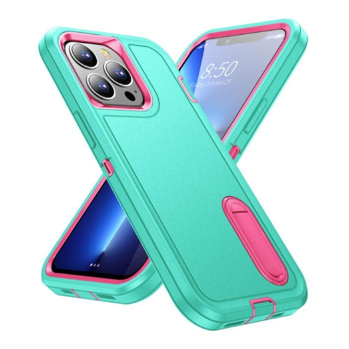 iPhone 13 Mini Armor Hoesje met Kickstand - Shockproof Cover, Telecommunicatie, Mobiele telefoons | Hoesjes en Screenprotectors | Apple iPhone