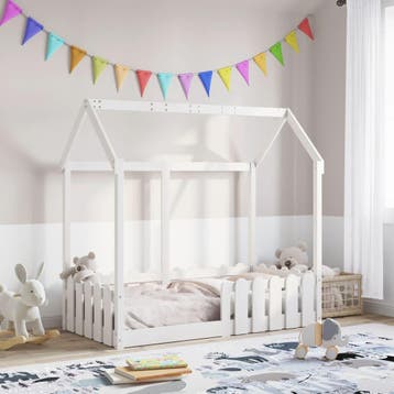 vidaXL Bedhuis wit massief grenenhout 70x140 cm, Verzenden