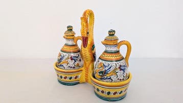 Montenero - Ceramica umbra - Olie-en-azijnstelletje (3) -, Antiek en Kunst