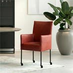 Leren eetkamerstoel Spark - Granada Rouge (rood) - Poten, Huis en Inrichting, Stoelen, Nieuw, Ophalen of Verzenden, Rood, Industrieel, Modern