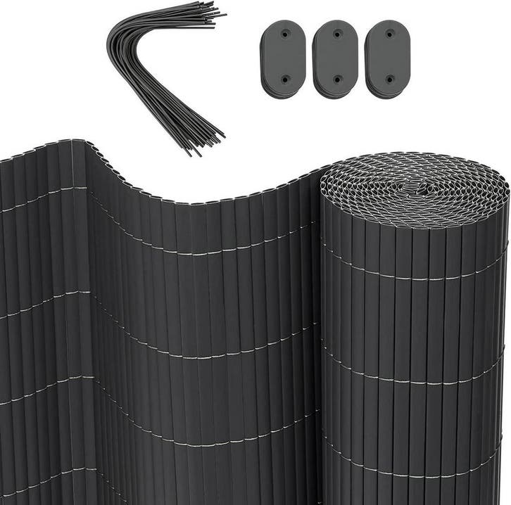 2dekans | WOLTU PVC Privacymat - Windscherm - Grijs -, Jardin & Terrasse, Parasols, Enlèvement ou Envoi