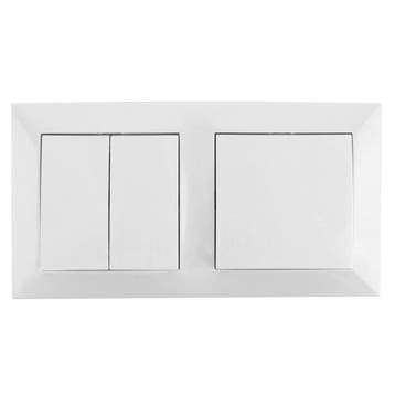 Aigi Cika wisselschakelaar 3-knops 230V LED, Verzenden, Nieuw