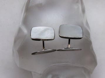 Argent, Nacre - Boutons de manchette - Art déco