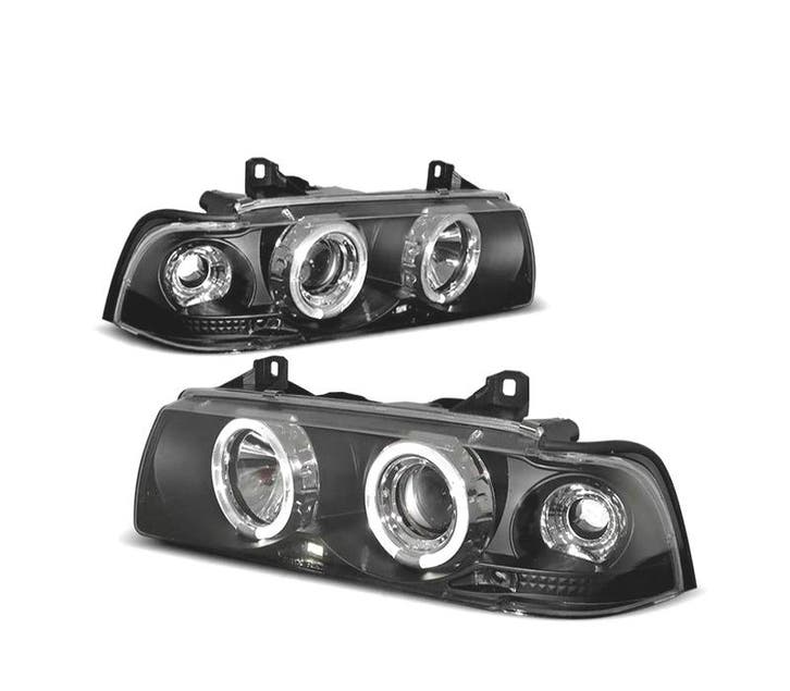 PHARES BMW E36 90-99 ANGEL EYES CCFL FOND NOIR, Auto-onderdelen, Verlichting, Verzenden