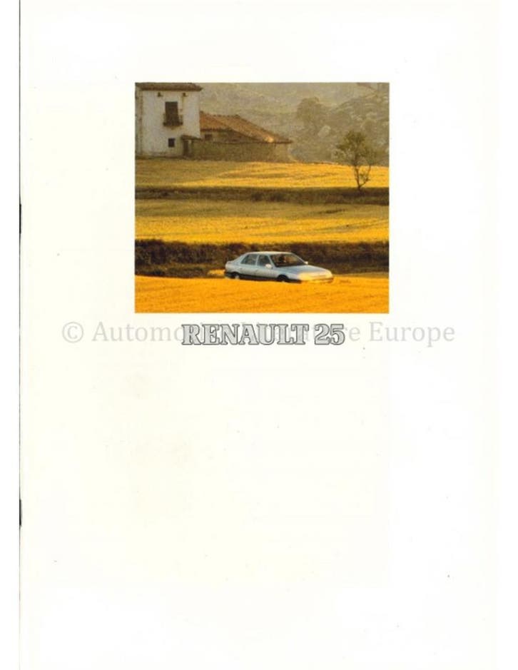1991 RENAULT 25 BROCHURE NEDERLANDS, Livres, Autos | Brochures & Magazines