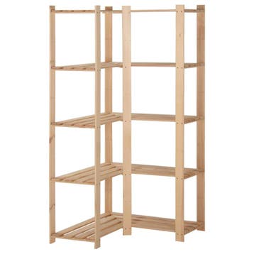 vidaXL Hoekopbergrek 5-laags 82,5x82,5x170 cm massief, Verzenden, Nieuw