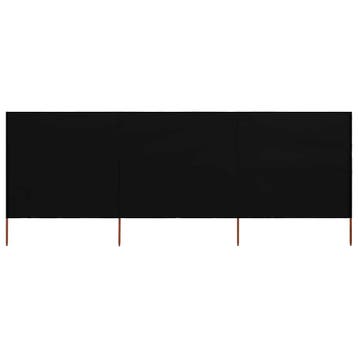 vidaXL Windscherm 3-panelen 400x120 cm stof zwart, Verzenden, Nieuw