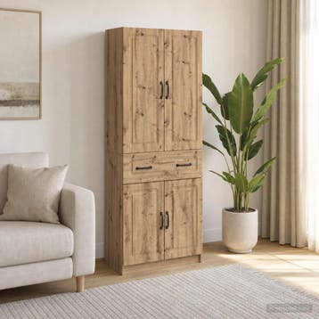 vidaXL Kast Set 2 st Bewerkt hout, Huis en Inrichting, Kasten | Dressoirs, Verzenden, Nieuw