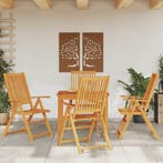 vidaXL 5-delige Eethoek 85x85x74 cm massief acaciahout, Verzenden, Nieuw