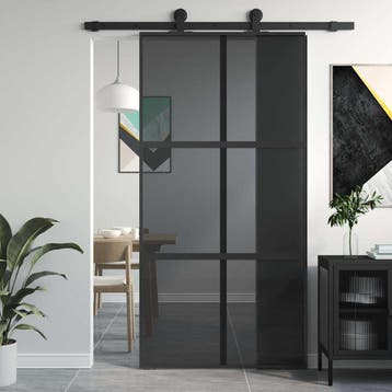 vidaXL Schuifdeur 102,5x205 cm gehard glas en aluminium, Doe-het-zelf en Bouw, Deuren en Vliegenramen, Verzenden, Nieuw