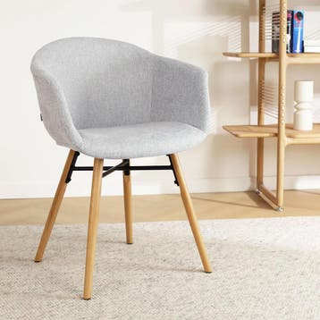 Nolon Nena gestoffeerde kuipstoel | Eetkamerstoel | Grijs, Verzenden, Modern/Scandinavisch, Nieuw, Eén
