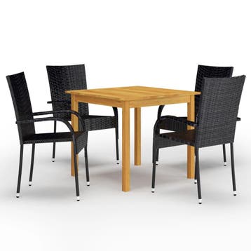 vidaXL 5-delige Tuinset zwart, Verzenden, Nieuw, Tuinset