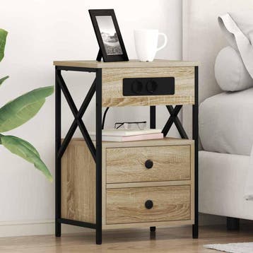 vidaXL Nachtkastje 2 st Sonoma Eik 40 x 31 x 60 cm Bewerkt, Verzenden, Nieuw