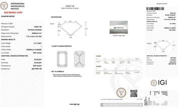 1 pcs Diamant (Natuurlijk) - 1.51 ct - Smaragd - I - IF -