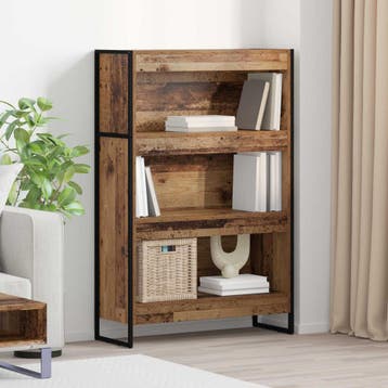 vidaXL Boekenkast 80 x 30 x 121 cm Bewerkt hout Oud Hout, Huis en Inrichting, Kasten | Boekenkasten, Verzenden, Nieuw