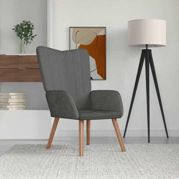 vidaXL Relaxstoel fluweel donkergrijs, Huis en Inrichting, Fauteuils, Verzenden, Nieuw