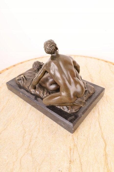 sculptuur, The Secret Desires of Eve - 12 cm - Brons, Marmer, Antiquités & Art, Curiosités & Brocante