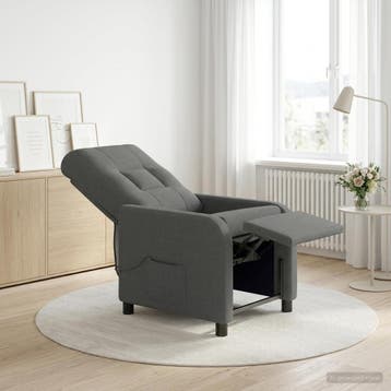 vidaXL Massage Relaxstoel Donkergrijs Stof, Verzenden, Nieuw