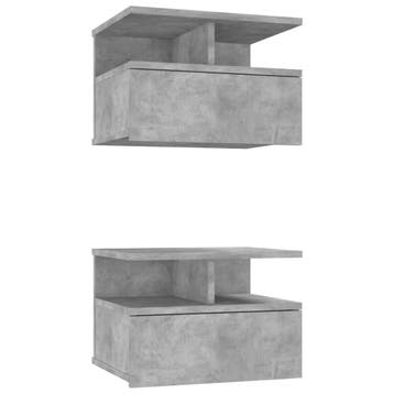 Nachtkastjes grijs 2st | Retour deal | 34% korting!, Huis en Inrichting, Slaapkamer | Nachtkastjes, Minder dan 45 cm, Verzenden