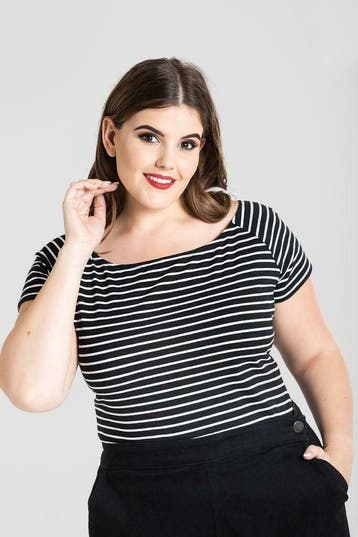 Shirt Hell Bunny tricot streepje maat 44/46/48, Verzenden, Nieuw