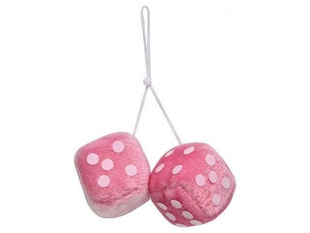 Spiegeldecoratie Dobbelstenen Roze, Auto-onderdelen, Interieur en Bekleding, Ophalen of Verzenden