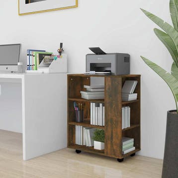 vidaXL Rolkast 60x35x75 cm bewerkt hout gerookt eikenkleurig, Verzenden