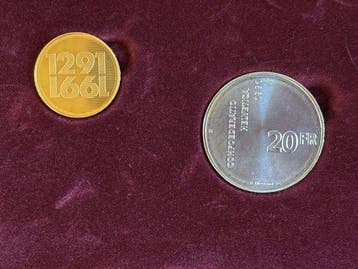 Zwitserland. Set of 2 coins: 20 & 250 Francs 1991 / 700th