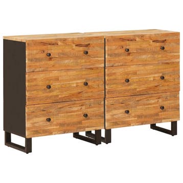 vidaXL Dressoir 2 st 60 x 33 x 75 cm Massief Mango Hout, Verzenden