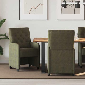 vidaXL Eetkamerstoelen met wielen 2 st Kunst Suède Leer, Verzenden, Nieuw