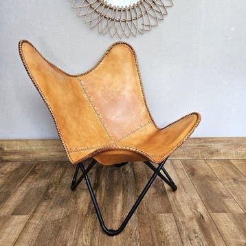 Chaise - Chaise papillon Butterfly (3107) - Cuir, Métal