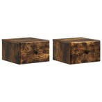 vidaXL Muurbevestigde Nachttafel 2 pcs Gerookt eiken 34,5 x, Verzenden