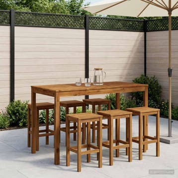 vidaXL Tuin Bar Tafel Naturel 141 x 80,5 x 105 cm Massief, Verzenden