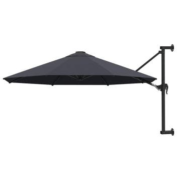 vidaXL Wandparasol met metalen paal 300 cm antraciet, Verzenden, Nieuw
