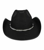 Cowboyhoed - Western hoed van vilt koord onesize - Zwart