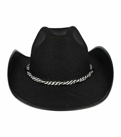 Cowboyhoed - Western hoed van vilt koord onesize - Zwart, Vêtements | Femmes, Chapeaux & Casquettes