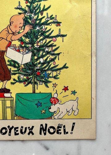 Tintin - carte neige Tintin et Milou décorent le sapin - 1, Livres