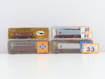 Roco N - 02329B/02375F/2311/25209 - Wagon de marchandises, Nieuw