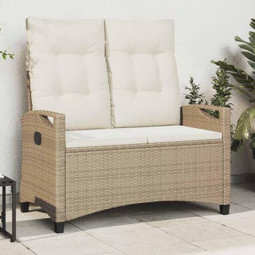 vidaXL Tuinbank Beige en Crème 105 x 60 x 112 cm Staal en, Verzenden, Nieuw