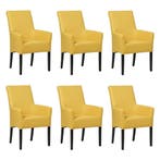 Set van 6 Leren eetkamerstoelen Just met armleuning -, Huis en Inrichting, Stoelen, Ophalen of Verzenden, Nieuw, Leer, Eén