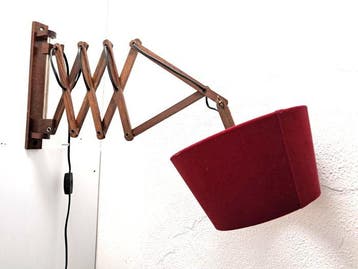 Lampe ciseaux - Bois - Lampe à ciseaux vintage en bois.