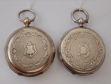 2 Silber Taschenuhren - Damen - 1850-1900, Nieuw