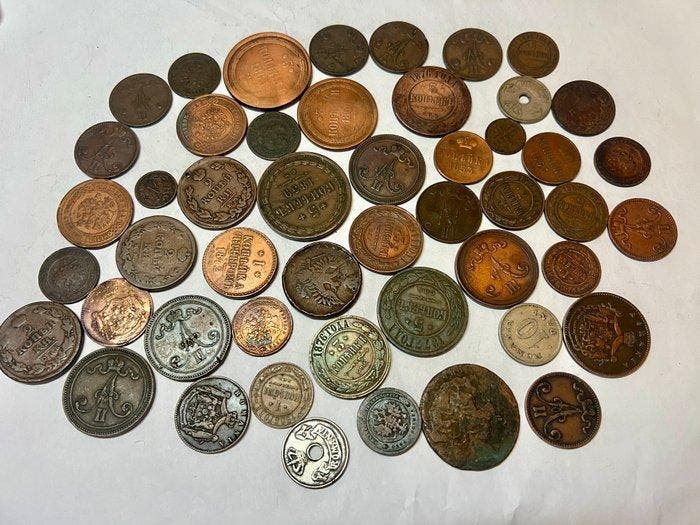 Eastern E. Lot of 45+ coins, various denominations XVIII/XIX, Postzegels en Munten, Munten | Europa | Niet-Euromunten