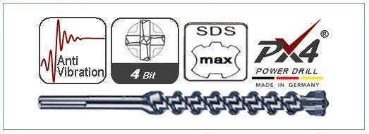 SDS-Max Betonboren met 4 snijkoppen., Bricolage & Construction, Outillage | Outillage à main, Envoi