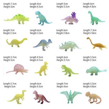 Glow in the Dark Dinosaurus Speelset 16 stuks -, Verzenden, Nieuw