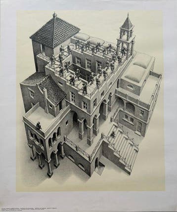 M.C. Escher (1898-1972) - Montée et descente, Antiek en Kunst