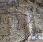 Wandtapijt - 70 cm - 100 cm - Elegant wandtapijt met kaart