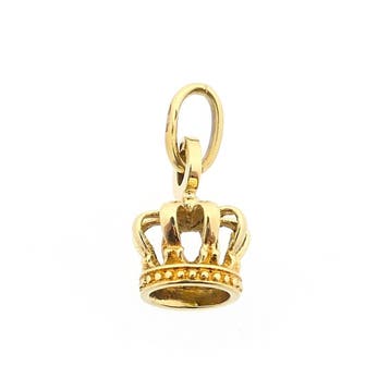 Gouden hanger van een kroon (Hanger of bedel), Handtassen en Accessoires, Bedels, Ophalen of Verzenden, Gebruikt, Goud, Overige merken