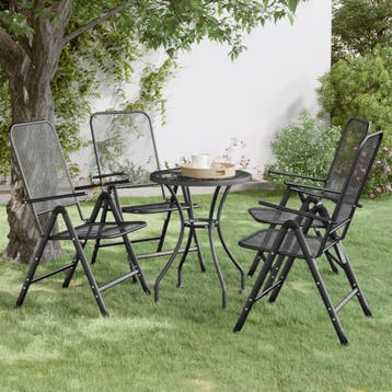 vidaXL Tuinstoelen inklapbaar 4 st metaalgaas, Verzenden, Nieuw